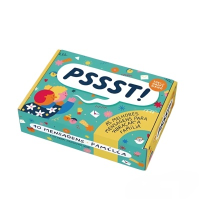 Caixa do jogo PSSST! com 40 mensagens para a família