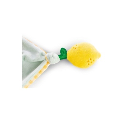 Brinquedo macio com limão de tecido amarelo na ponta