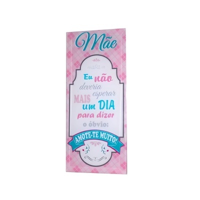 Placa decorativa rosa com texto e ilustração de gatos