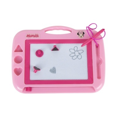Quadro magnético rosa da Minnie com caneta e moldes