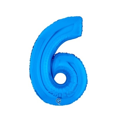 Balão número 6 azul