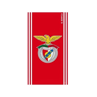 Toalha de banho vermelha com emblema do SL BENFICA