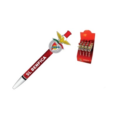 Caneta vermelha com logo SL Benfica e águia amarela