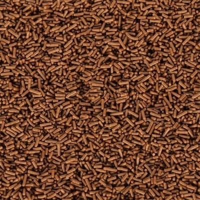 granulados de chocolate castanho pequenos cilíndricos