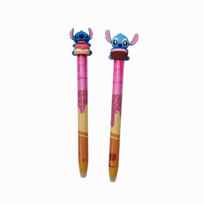 Duas canetas decorativas com personagens azulados no topo