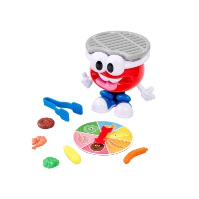 Brinquedo mini grelhador com acessórios coloridos