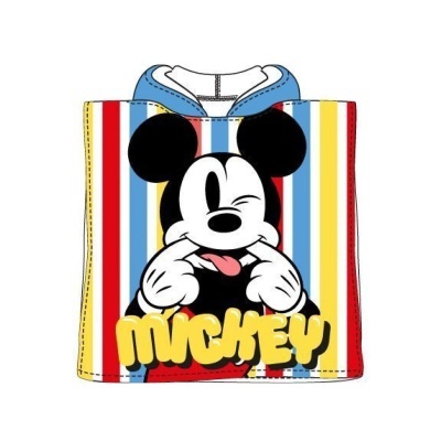 Poncho infantil colorido com estampa do Mickey