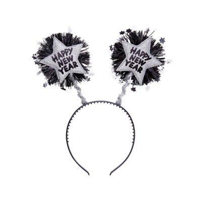 Aro de cabelo com estrelas decorativas 'HAPPY NEW YEAR'