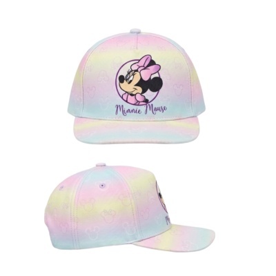 Boné infantil multicolor Minnie Mouse com texto