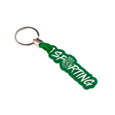 Chaveiro verde com texto SPORTING e emblema SCP