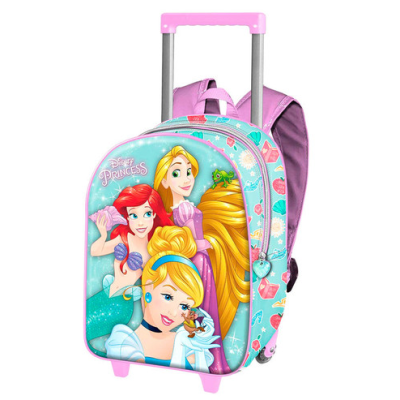 Mala de rodas infantil Disney Princess com personagens coloridas