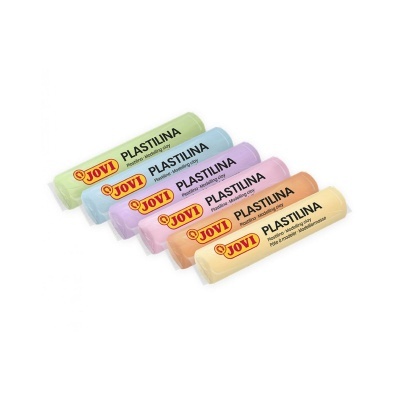 Seis barras de plastilina colorida JOVI em embalagem de papel