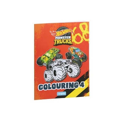 Livro de colorir Hot Wheels Monster Trucks capa laranja