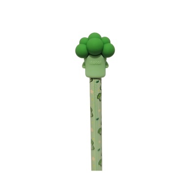 Lápis verde com ponteira em forma de brócolo verde com a palavra itotal
