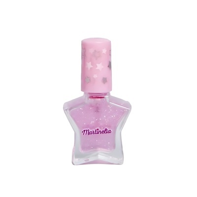 Esmalte de unhas rosa brilhante em frasco em forma de estrela com tampa rosa