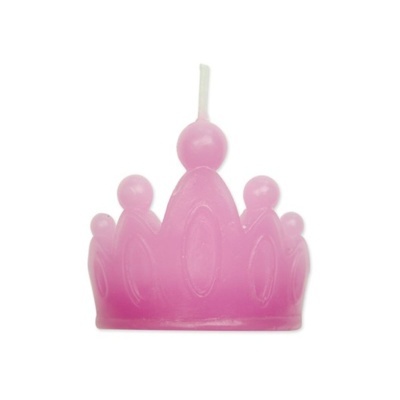 Vela em forma de coroa rosa