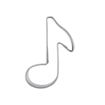 Clips metal prateado em forma de nota musical