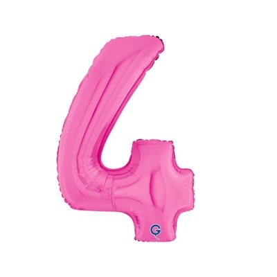 Balão cor-de-rosa em formato do número 4