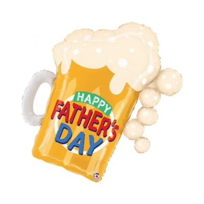 Balão metalizado caneca de cerveja com texto para Dia do Pai