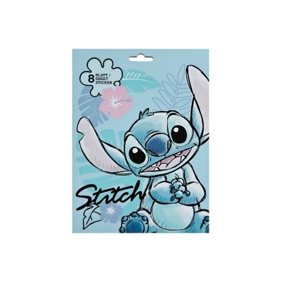 Pacote de autocolantes Stitch azul com 8 folhas