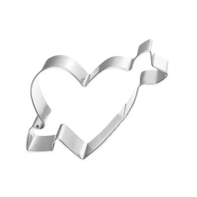 Forma cortadora de biscoitos em forma de doce embrulhado prateada