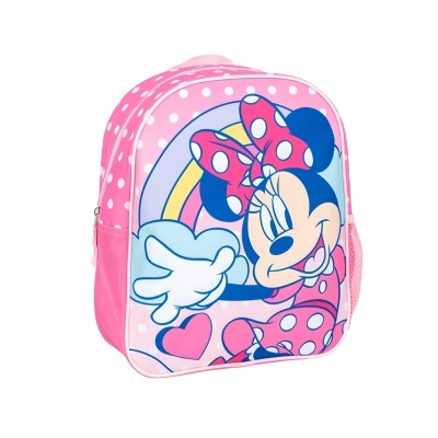 mochila infantil rosa com estampa da Minnie