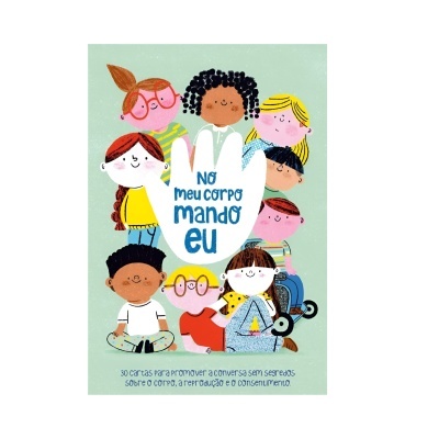 Imagem ilustrada de crianças diversas e texto educativo sobre corpo e consentimento