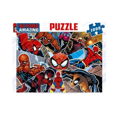 Quebra-cabeças Homem-Aranha 1000 peças com várias imagens do personagem