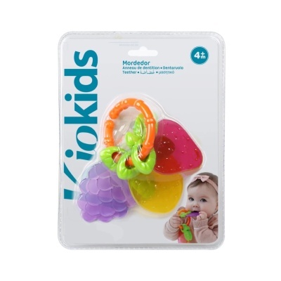 Mordedor para bebé colorido em embalagem de marca Viokids