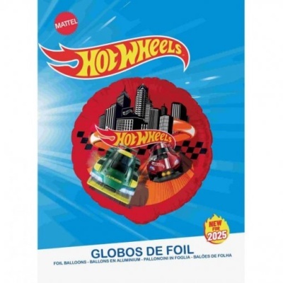 Balão de alumínio vermelho Hot Wheels com carrinhos e edifícios