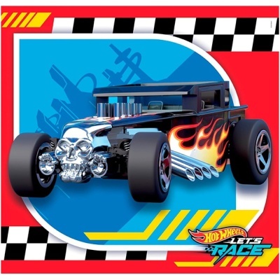 Carro de brinquedo Hot Wheels preto com chamas e frente em formato de caveira