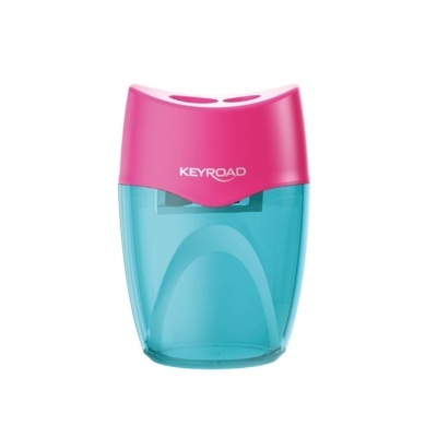 Apontador KEYROAD azul e rosa com dois orifícios