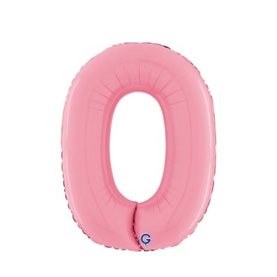 Balão rosa em forma do número 0