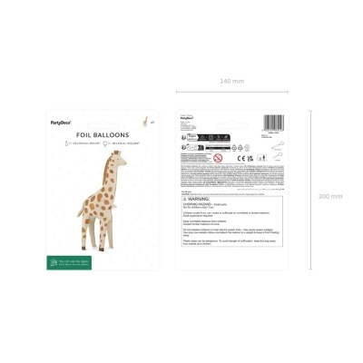 Embalagem de balão de folha em formato de girafa da PartyDeco