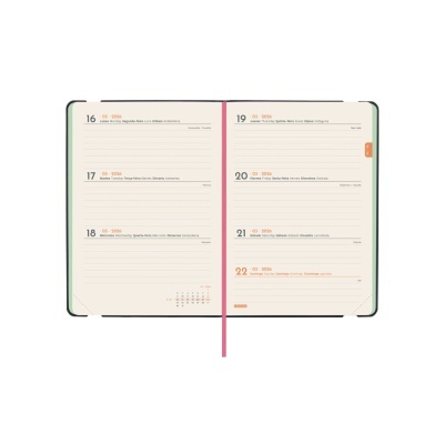 Agenda diária aberta mostrando os dias 16 a 22 de setembro de 2024