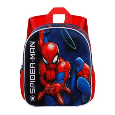 Mochila infantil com imagem do Spider-Man em azul e vermelho