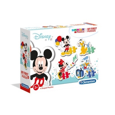 Caixa de puzzle infantil Disney com Mickey, Minnie, Pato Donald e Pluto
