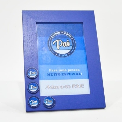 Moldura azul com bottons e texto especial para o pai
