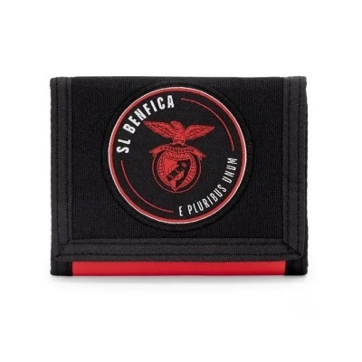 Carteira preta com logo SL Benfica bordado