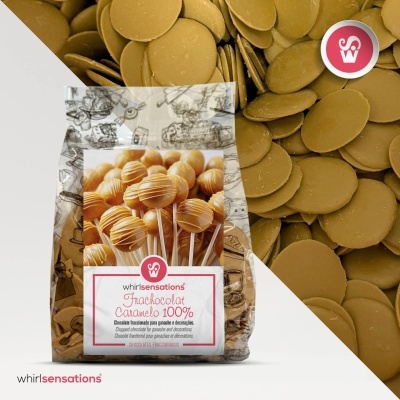 Pacote de chocolates caramelo fracionados para decorações e ganache