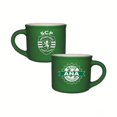 Conjunto de canecas verdes com logos Sporting Portugal
