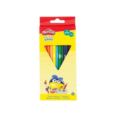 Estojo de lápis de cor triangulares Play-Doh ART & activity com 12 cores