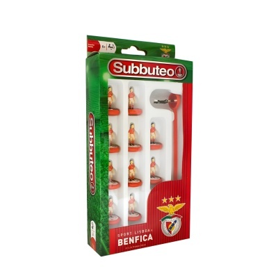 Conjunto Subbuteo Sport Lisboa Benfica com jogadores miniatura em embalagem