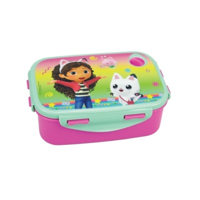 Marmita colorida com personagens de desenho animado