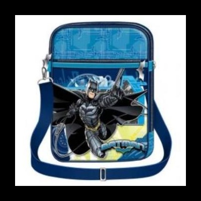 Saco azul com imagem do Batman e alça azul escura ajustável
