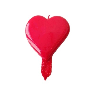 Vela vermelha em forma de coração