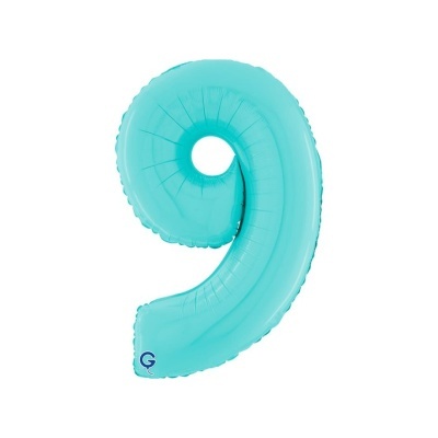 Balão azul número 9 metalizado