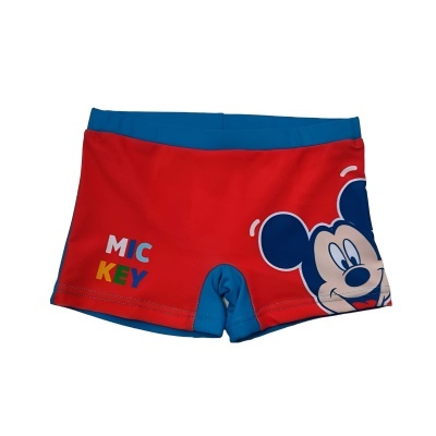 Calções de banho para criança com estampa do Mickey Mouse e texto MICKEY