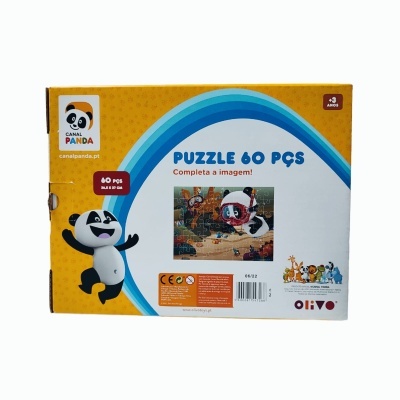 Embalagem de puzzle Canal Panda com 60 peças para crianças maiores de 3 anos