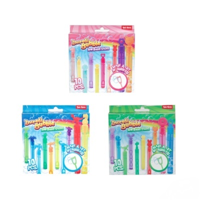 Pacotes coloridos com palitos para fazer bolhas de sabão Incredi Bubble